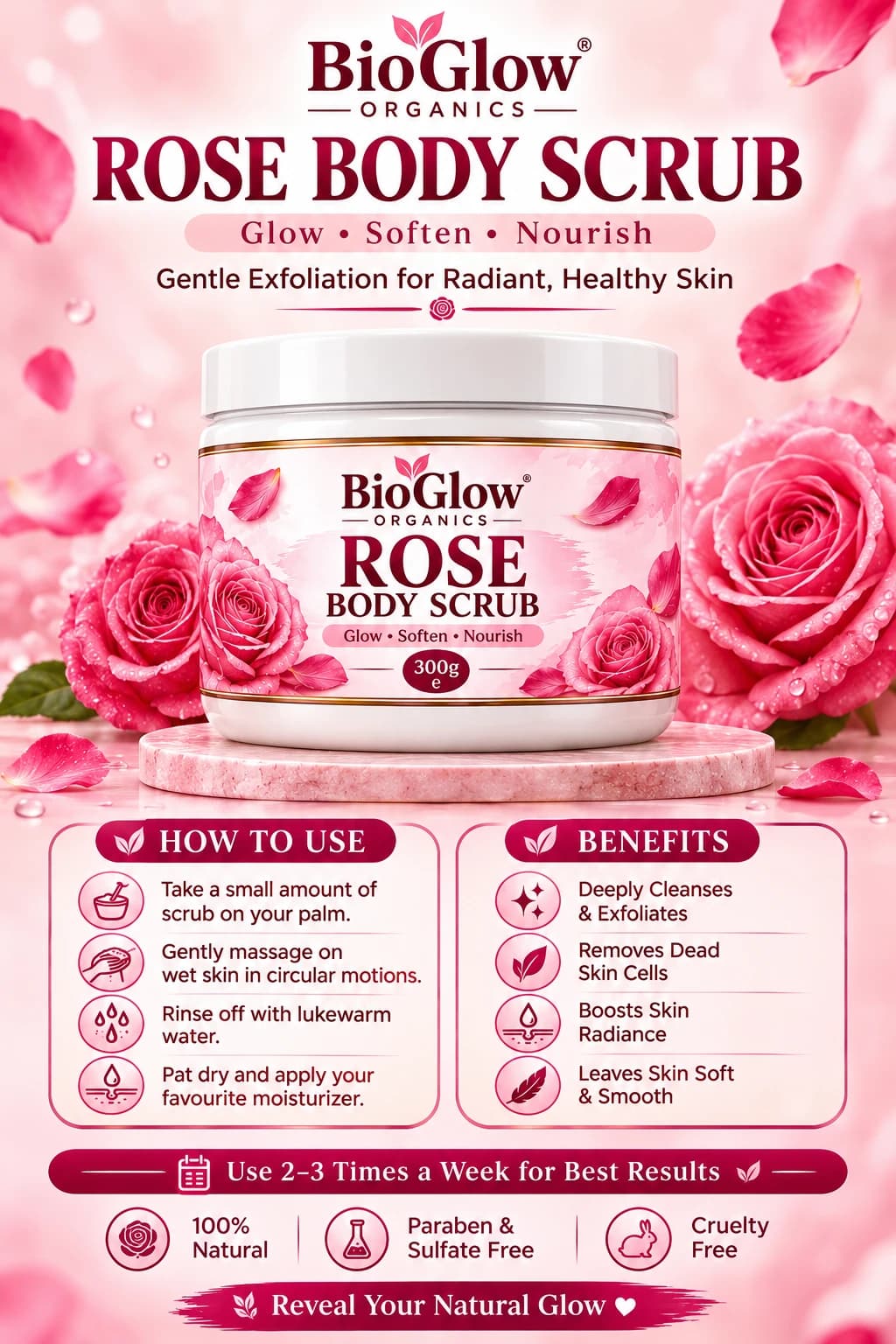 BioGlow Rose body scrub