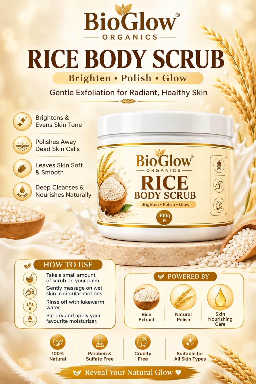 BioGlow Rice body scrub