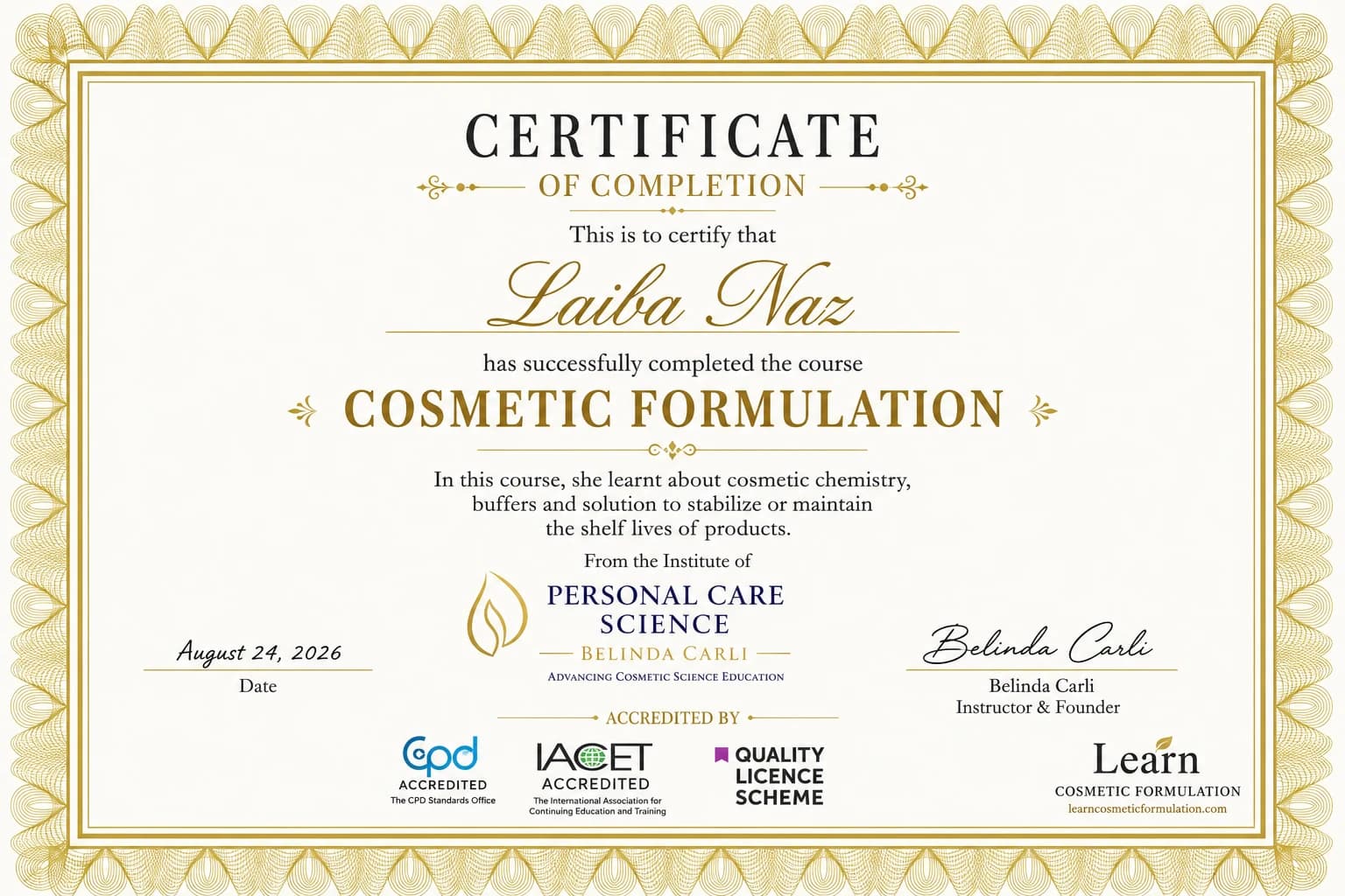 COSMETIC FORMULATION FROM IPCS